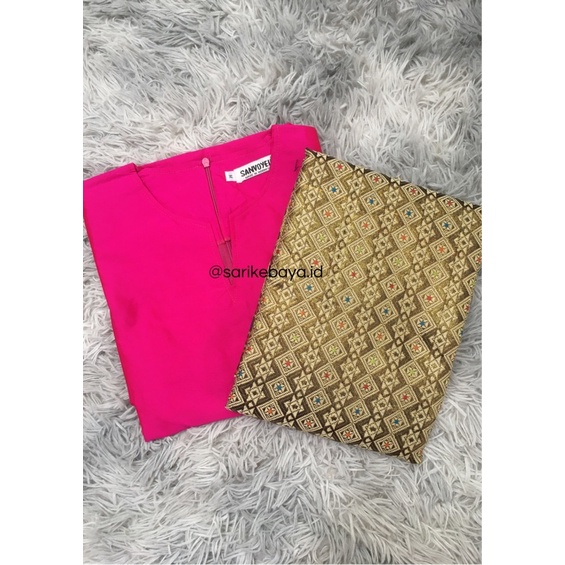 (DISKON) BAJU KURUNG SONGKET SELENDANG/KURUNG SITI NURBAYA-Pink Fanta