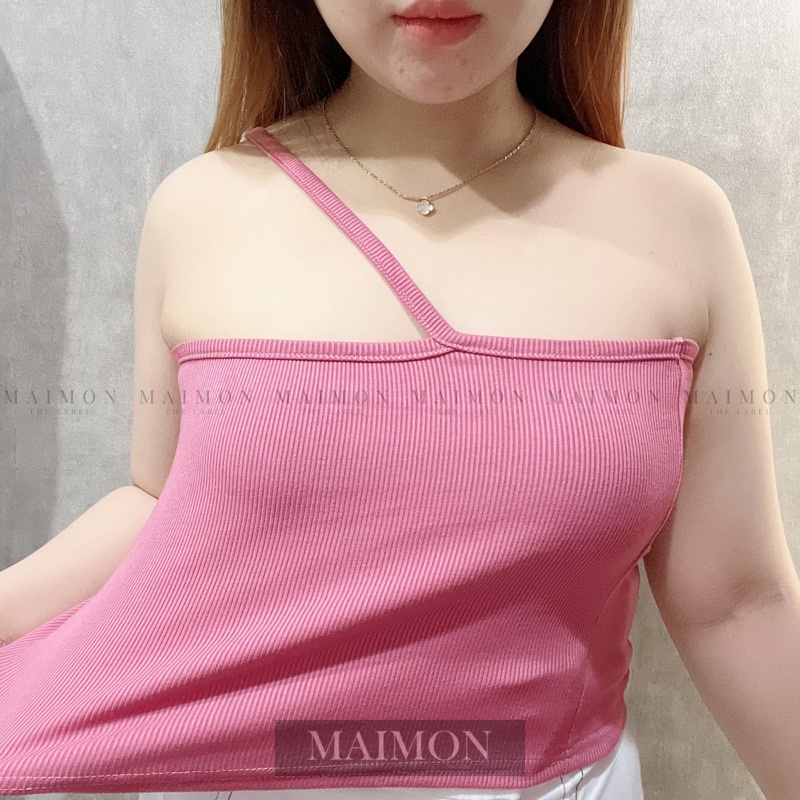 You Rib Tank Top | Tanktop Crop Tali Silang | Maimon Grosir