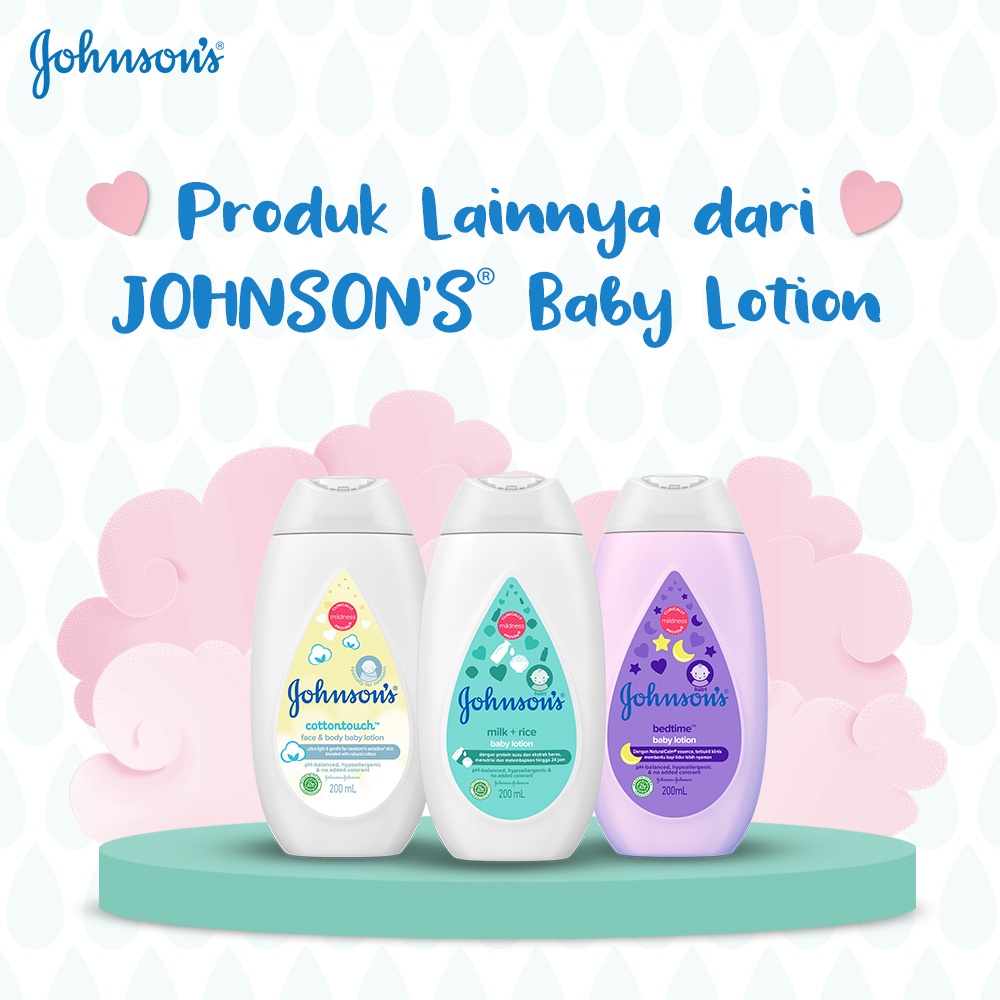 JOHNSON'S Baby Lotion Bedtime, Cottontouch, Milk&amp;Rice, Regular- Losion Bayi