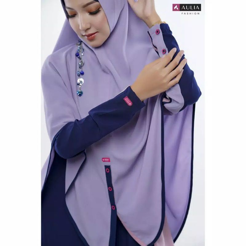 GAMIS AULIA FASHION EMILY NAVY LILIAC PINK