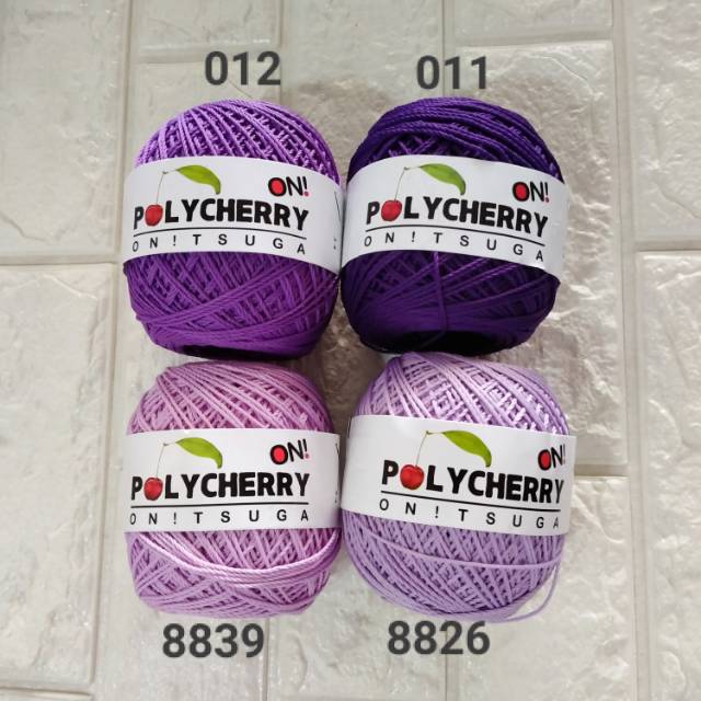 Benang Rajut Polyester Polycherry Onitsuga Ungu Series