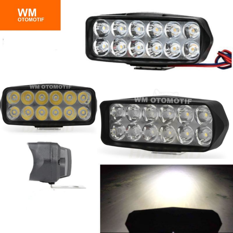 Lampu Tembak 24 Volt LED CWL 12 Mata LASER CREE Truk Bus Canter Tronton Laser Sorot Super Bright PLX FLOOD SPOT Offroad Truck Bis Fuso Bar Cree LightBar Work Light Motor Mobil UTV ATV Pabrik Alat Berat Skuter Putih Waterproof Cutoff