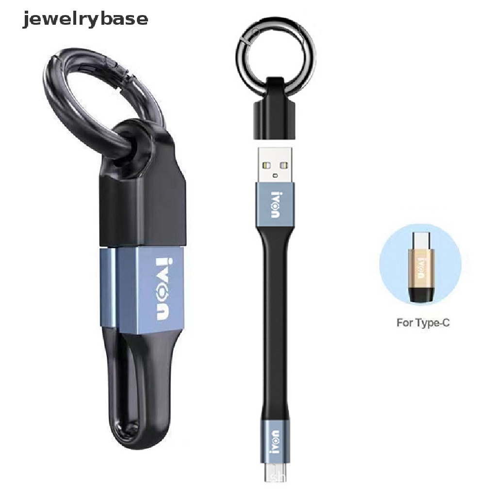 (jewelrybase) Kabel Data / Charger Micro USB / Type C Mini Portable Dengan Gantungan Kunci