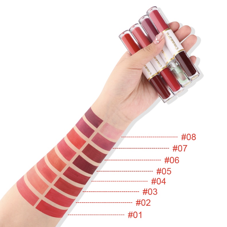 BPOM CMAADU Double Lipstik 2 in 1 Matte Liquid Waterproof Long Lasting Lipstick XX076