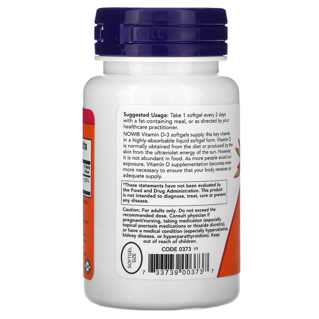 Now Foods Vitamin D-3 5,000 IU - 120 Softgels D3 5,000IU Vit D 5000 IU