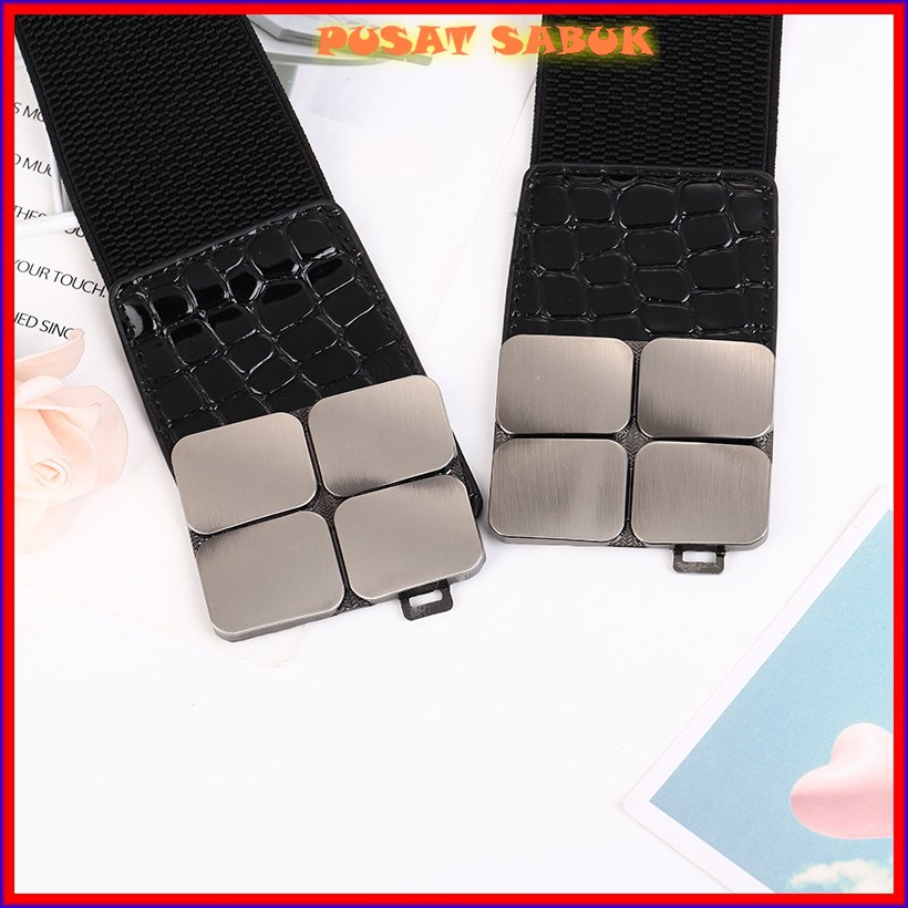 Gesper Sabuk Fashion Wanita Obi Karet Women Belt Ikat Pinggang Cewek Korea Elastis Oby Besar Jumbo