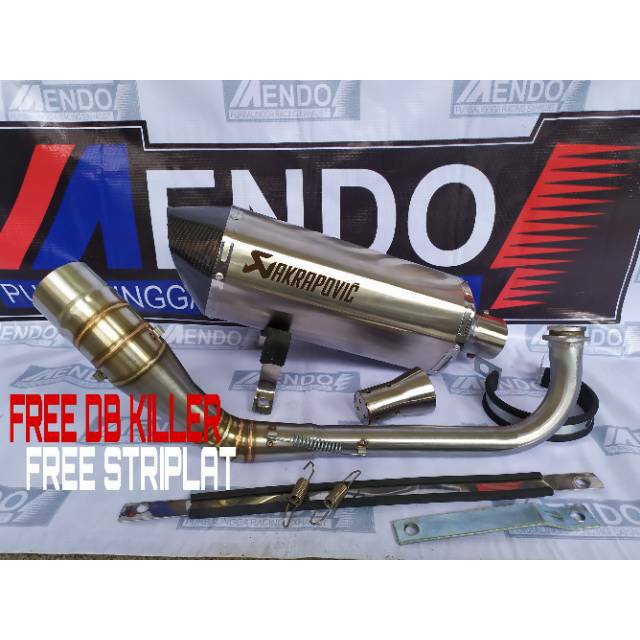 Knalpot Racing Akrapovic titan GRATIS DB KILLER NMAX AEROX FAZZIO XMAX PCX VARIO MIO SCOPY BEAT DLL