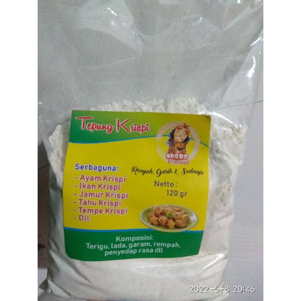 

Tepung Krispi Serbaguna kemasan 500gram/ Tepung Kriuk Serbaguna/ Tepung Krispi/ Tepung Ndoro Kriwul