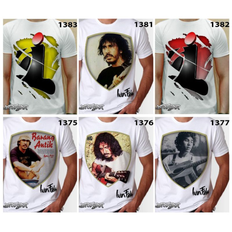 kaos baju / sablon satuan / iwan fals / oi / mata dewa / bongkar / bento / wajah pribumi / lonteku /