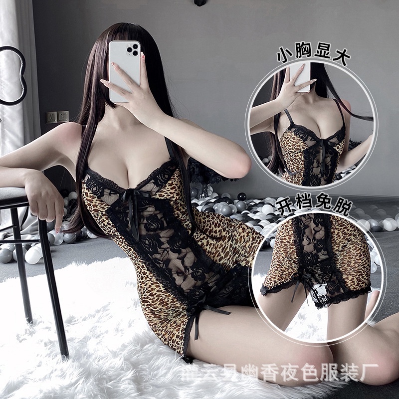 Seksi Pakaian Dalam Wanita Seksi Sling Macan Tutul Cetak Rok Pendek Perdagangan Luar Negeri Elastis