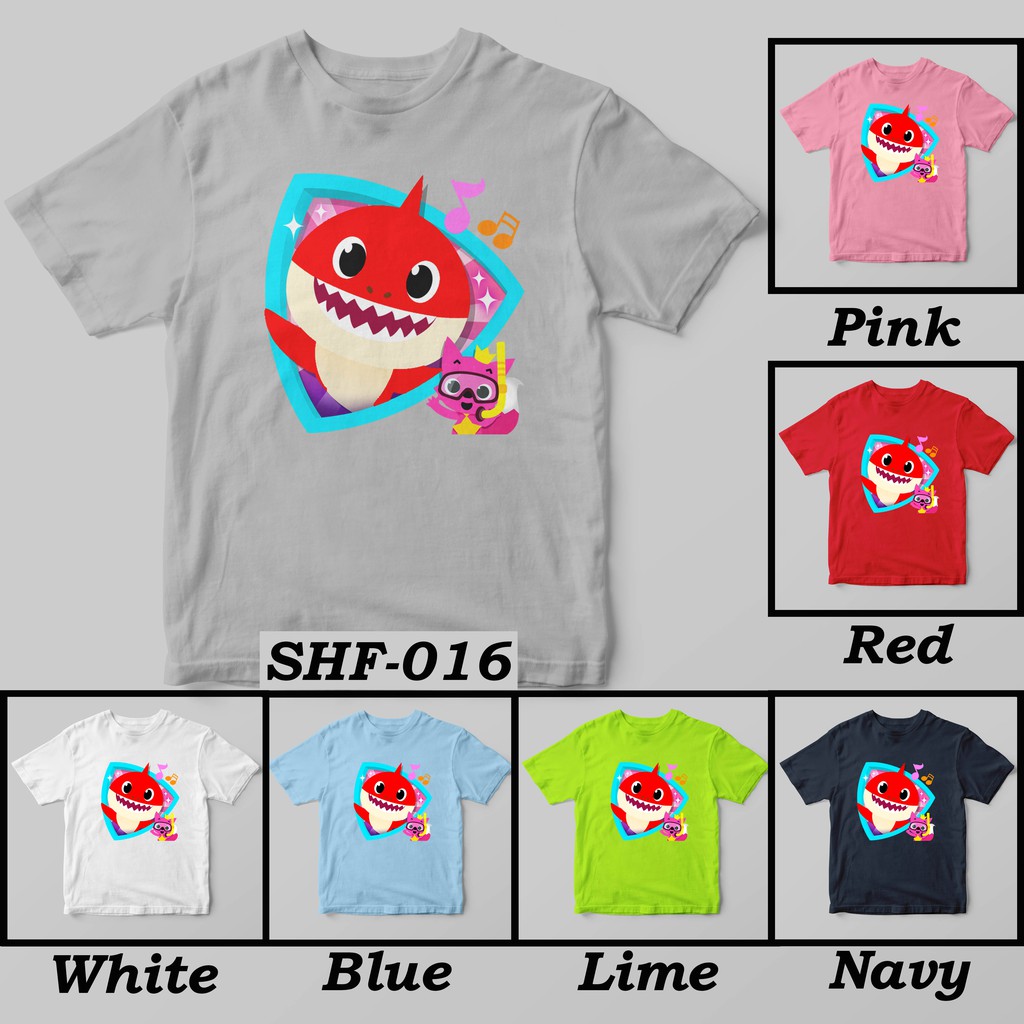 [FREE NAMA !!] Kaos Anak &amp; Family Baby Shark 100% COTTON PREMIUM