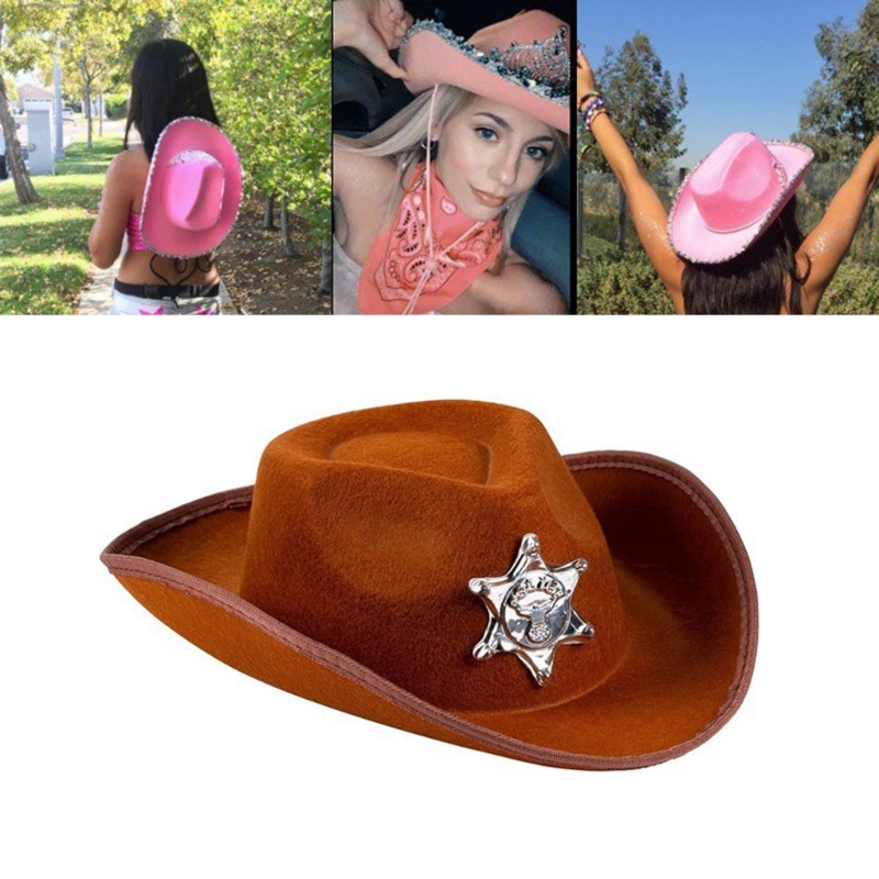 Topi Cowboy Gaya Barat Untuk Wanita
