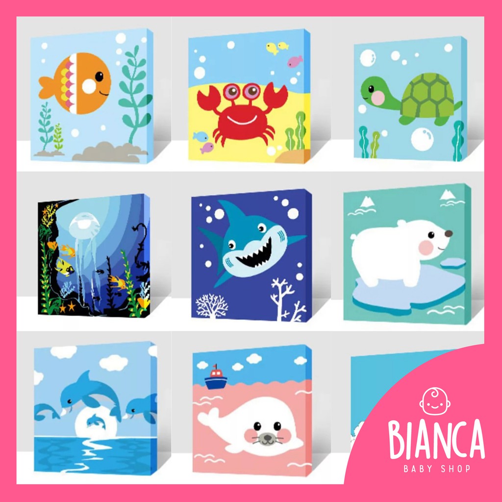 (6) BIANCA - Prakarya Anak Painting Number Bahan Kanvas / Mewarnai Berdasarkan Angka