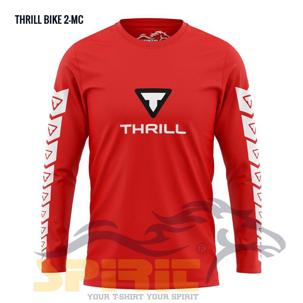 [COD] Baju Kaos Sepeda Thrill Lengan Panjang T-shirt Sepeda Gunung Atasan Distro Cotton combed