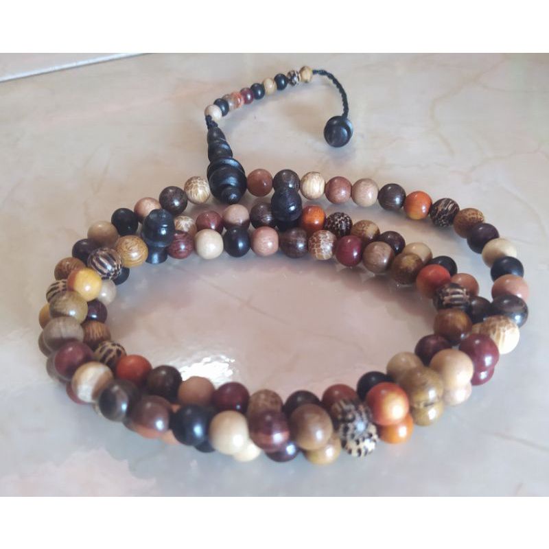 Tasbih Kombinasi 12 kayu bertuah 99 butir 8 mm