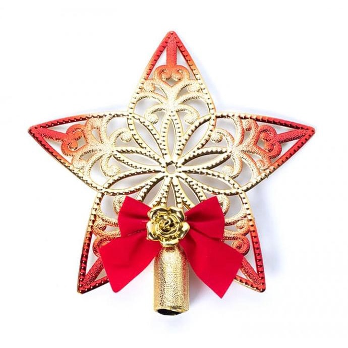 

Hiasan Top Bintang Pohon Natal / Red Ribbon-Dekorasi Natal-Pucuk Pohon