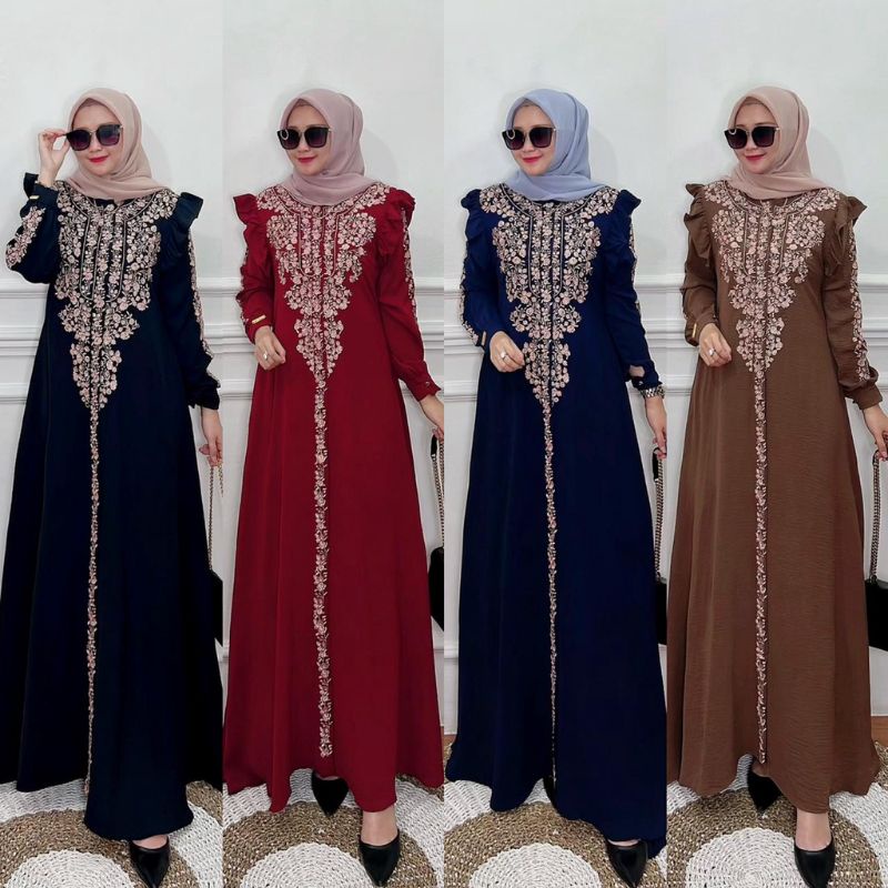 Dress Maroko Gamis bordir arab terbaru