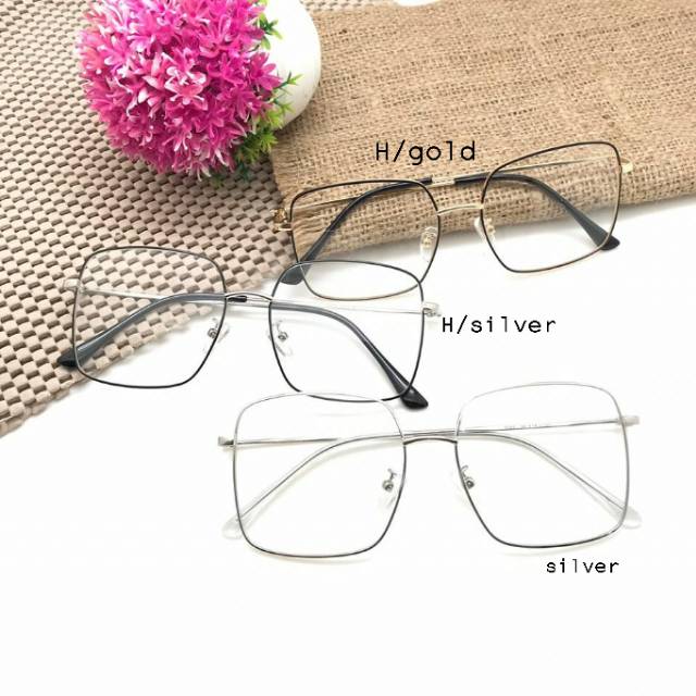 Frame Kacamata Kotak Besi Korea Kacamata Minus Kacamata Plus Kacamata Anti Radiasi Kacamata Trendy