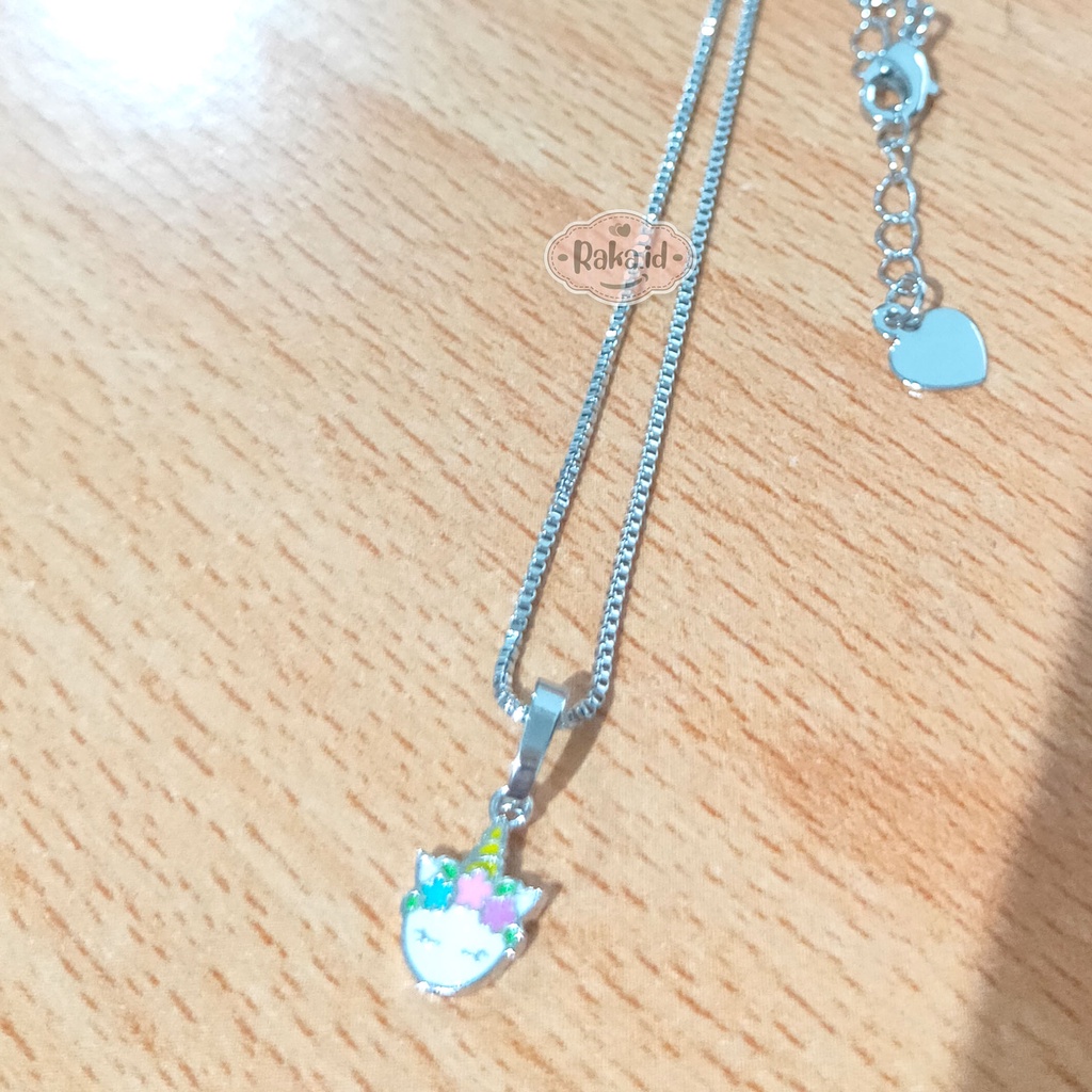 Kalung Anak Rantai Italy Unicorn Bunga Perhiasan Cantik Anak Lapis Emas 18k 774