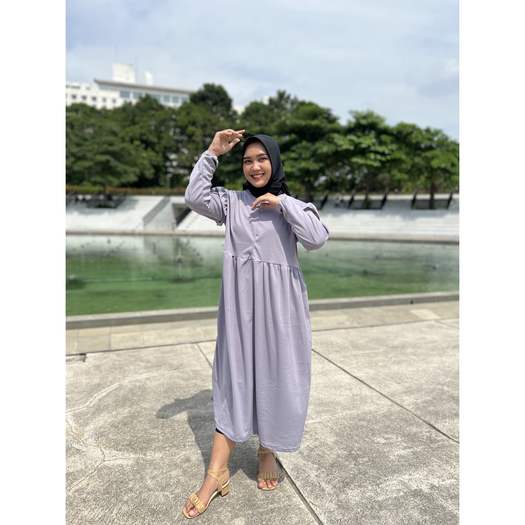 ISYANA MIDI DRESS / DRESS WANITA TERBARU / KEKINIAN / KASUAL DRESS BUSUI