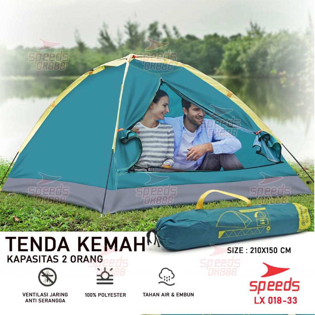 SPEEDS Tenda Camping Tenda Gunung 2-3 Orang Tenda Manual Tenda Lipat Portable 018-33