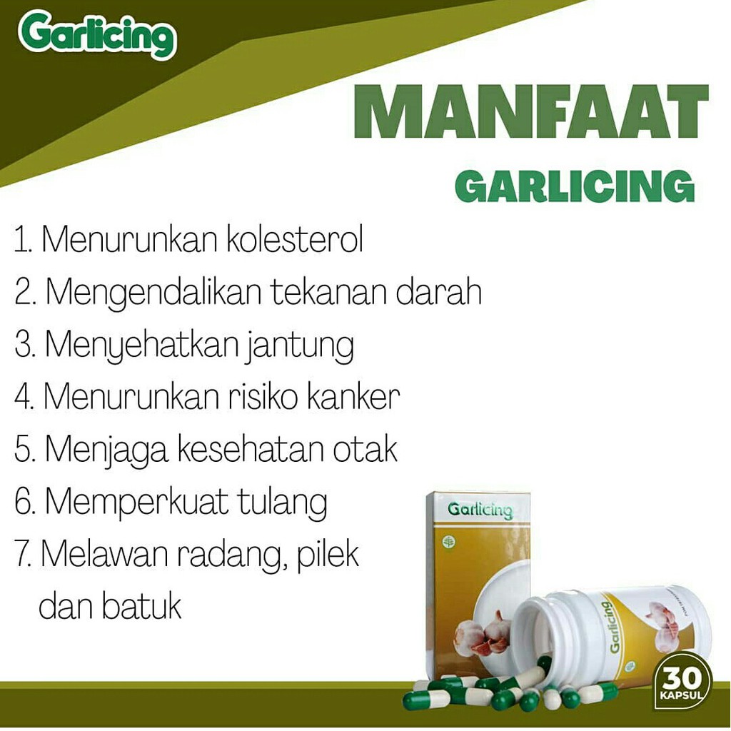 Garlicing - Suplemen Ekstrak Bawang Putih Menurunkan Resiko Kanker Kolesterol Asam Urat Gula Darah