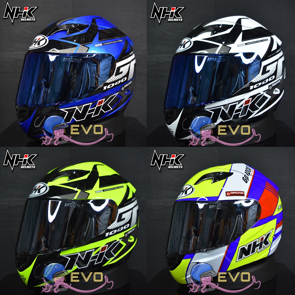 NHK GP 1000 PAKET GANTENG - NHK GP1000 STAR BLUE ORIGINAL HELM RACING NHK GP TERBARU ( ONGKIR 2KG SAJA )