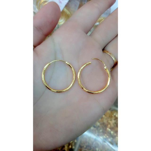 Anting gipsi ukir garis dewasa