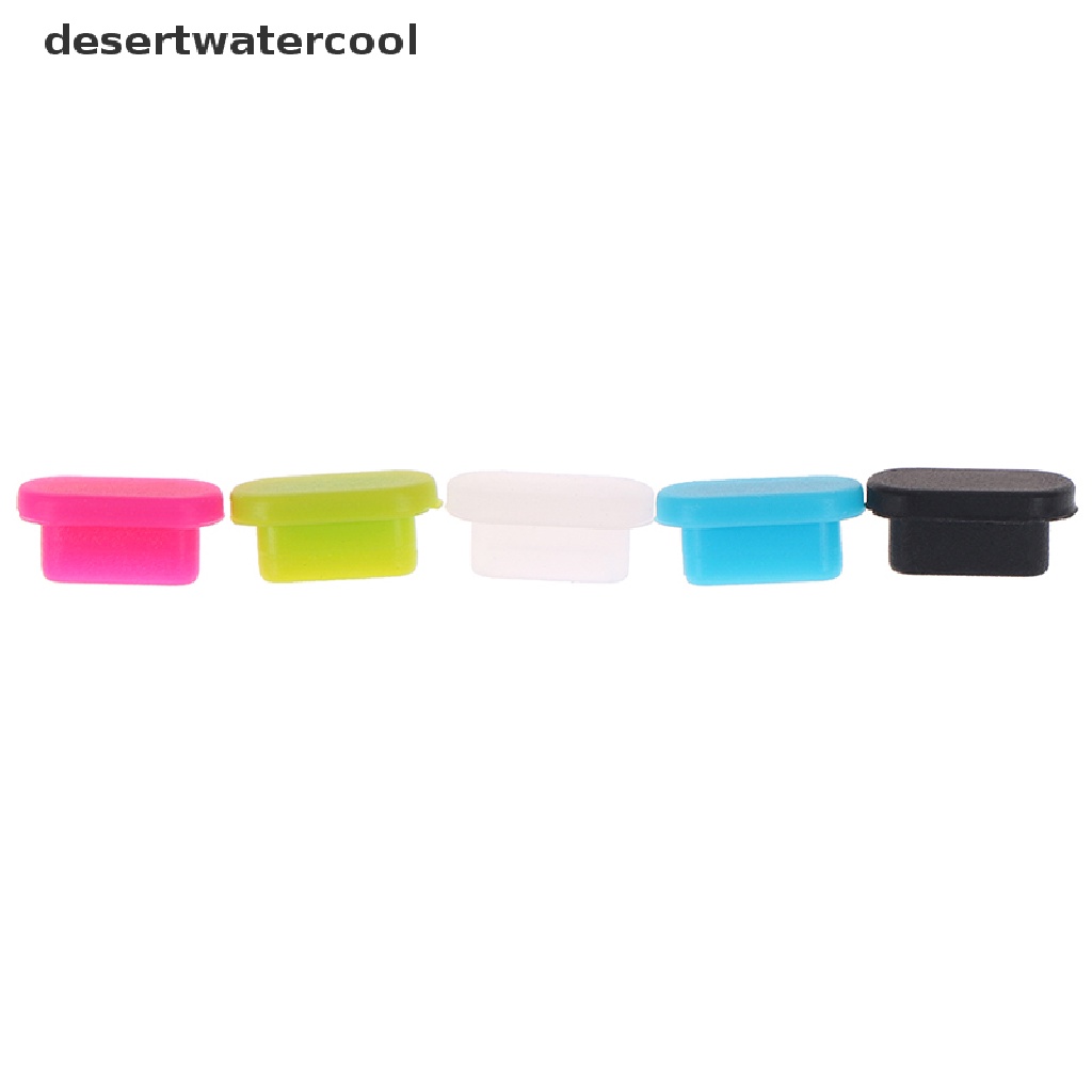 Deid 5Pcs / Set plug Penutup Port Usb Tipe-c anti Debu Bahan Silikon Warna-Warni