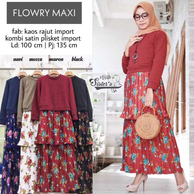 Flowry Maxi Kaos rajut import