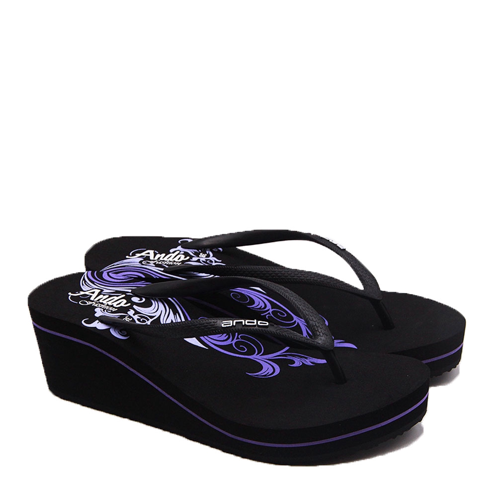 Ando Sandal Jepit Wedges Casual Wanita Maura HAK 6 CM Size 36-40
