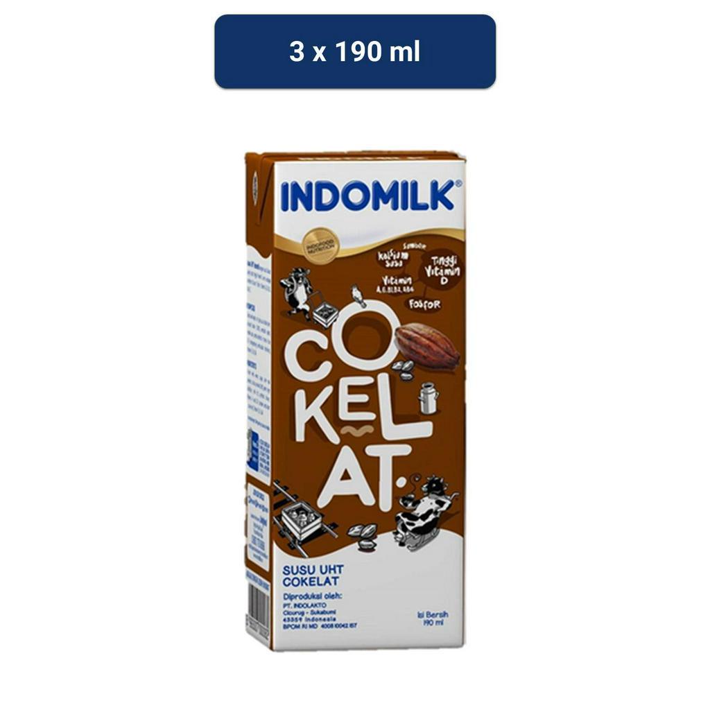 Promo Harga Indomilk Susu UHT Cokelat 190 ml - Shopee