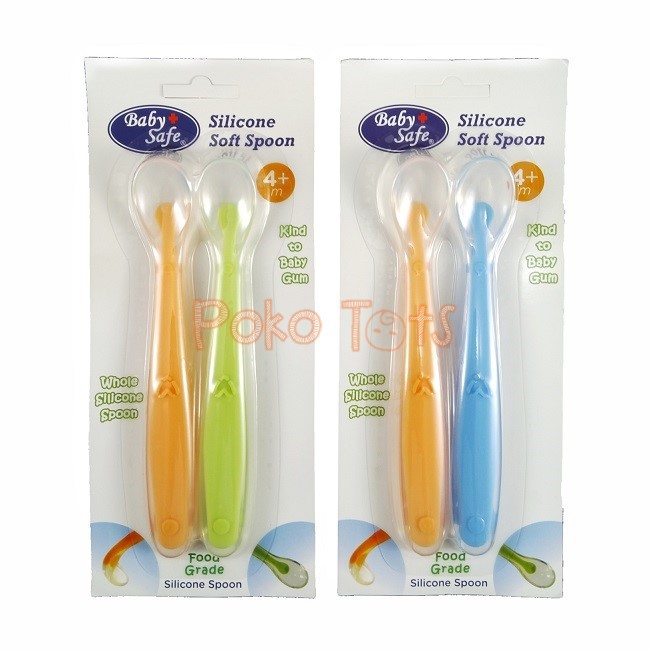 Baby Safe Soft Tip Silicone Spoon Sendok Bayi SIlikon Ujung Lembut