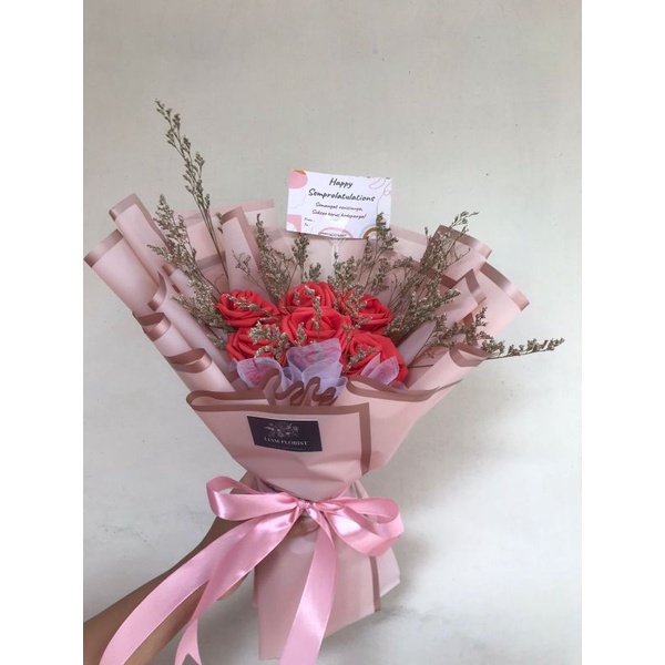 BUKET BUNGA ARTIFICIAL MIX SIZE L/BUKET BUNGA PALSU/ BUKET BUNGA MAWAR MATAHARI/ANNIVERSARY WISUDA