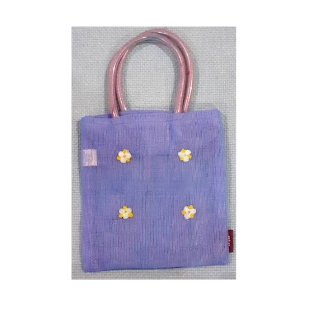 TAS BIRU BUNGA - BUNGA 18 x 17 cm