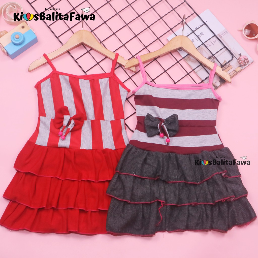 Dress Valerie uk 1-2 Tahun / Tank top Yukensi Baju Anak Perempuan Adem Kaos Dres Murah Pakaian Pesta