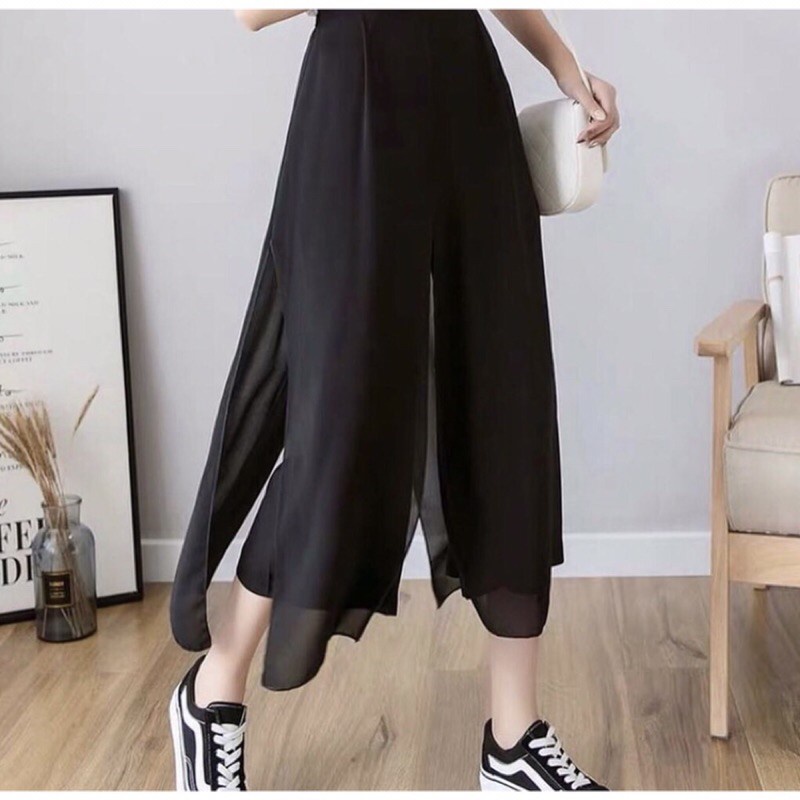 SERLA KULOT CELANA DOUBLE LAYER STICE PANTS CHIFFON CERUTY HARGA GROSIR