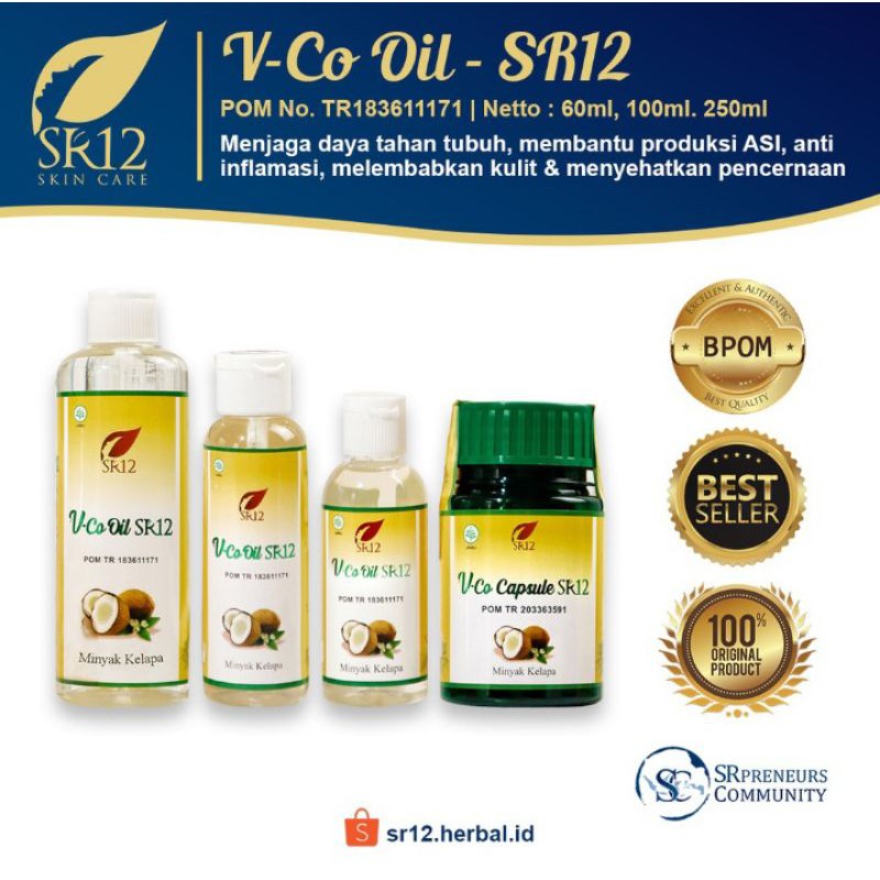 

IMUN BOOSTER !! VCO MINYAK KELAPA MURNI SR12 / VCO (VIRGIN COCONUT OIL) 60ml