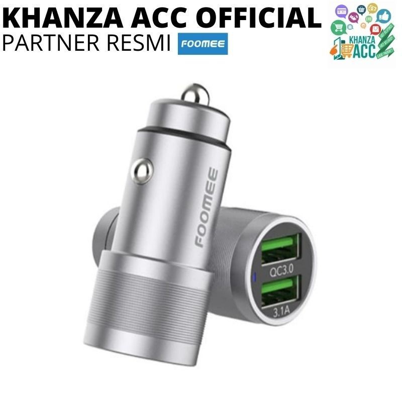 KHANZAACC Foomee BA13 Car Charger Mobil Dual USB Output Fast Charging QC3.0