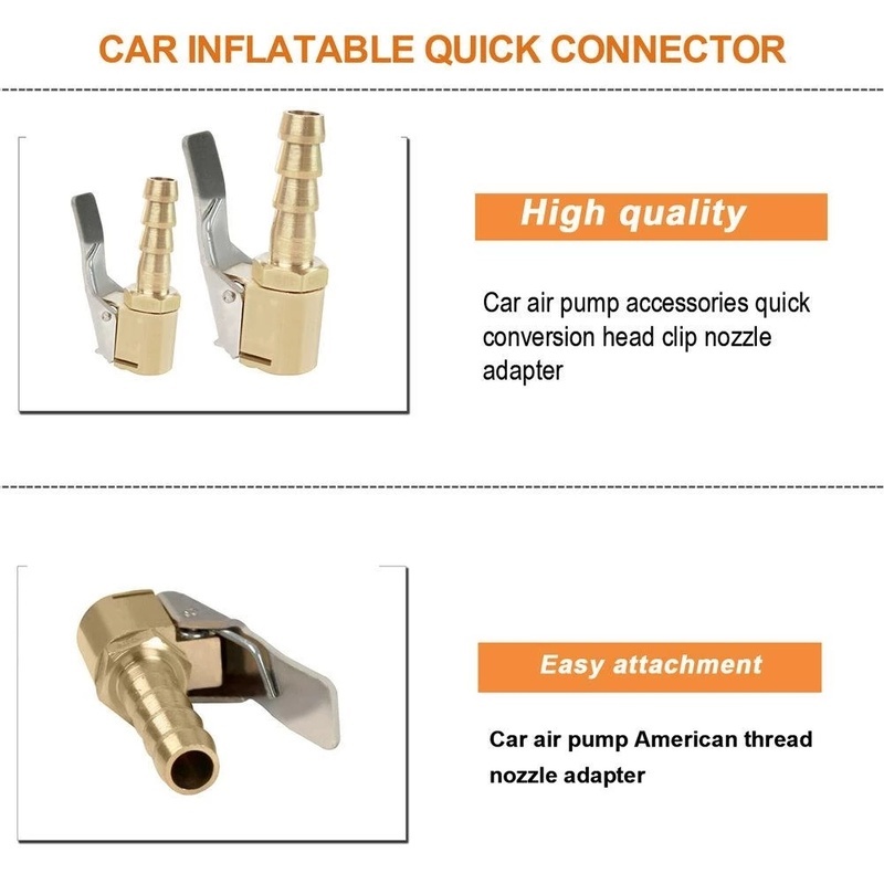 [1 Pcs Car Air Pump American Threaded Air Nozzle Adapter] [Car Air Pump Accessories Quick Change Head Clamp Type Air Nozzle]