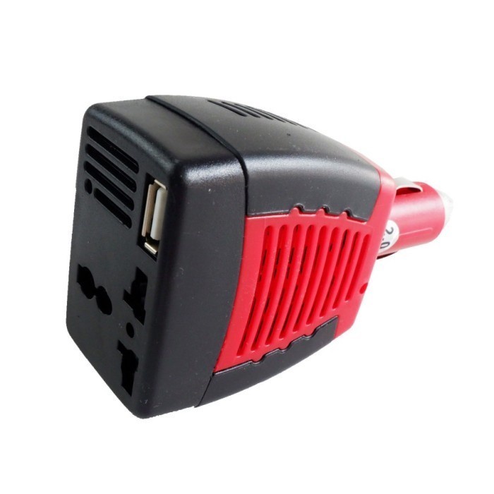 colokan listrik mobil 150w dc to ac 220v + 1 Port Usb Car Inverter