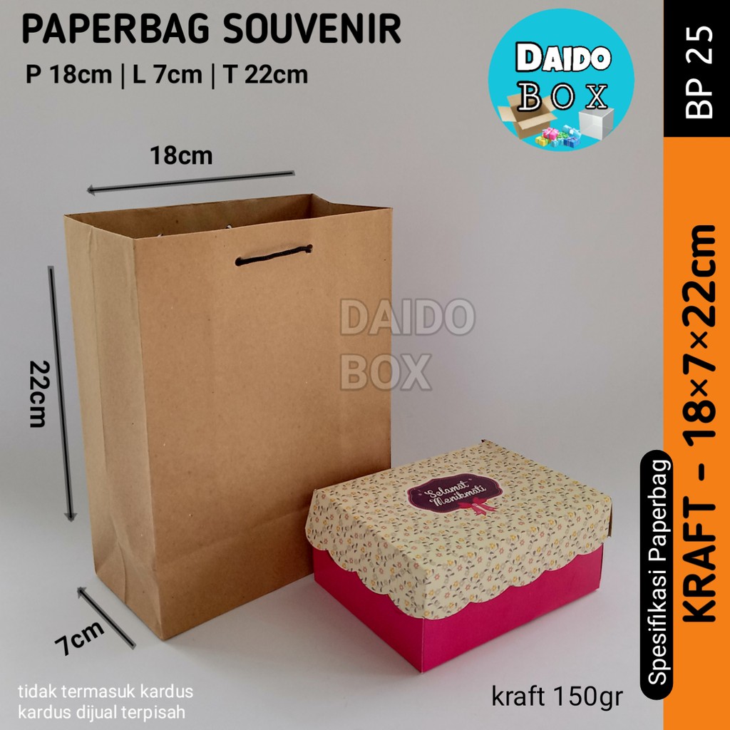 

ISI 12 BIJI Paper Bag Shopping Bag Bp25 Tas Kertas Polos Ukuran 18x7x22 Paperbag