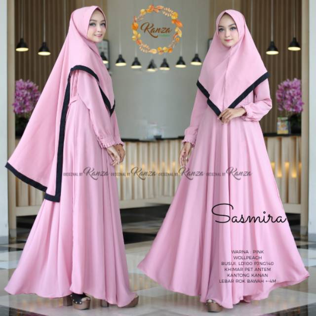 SASMIRA SYARI GAMIS MUSLIMAH PREMIUM ORI BY KANZA FASHION BTC