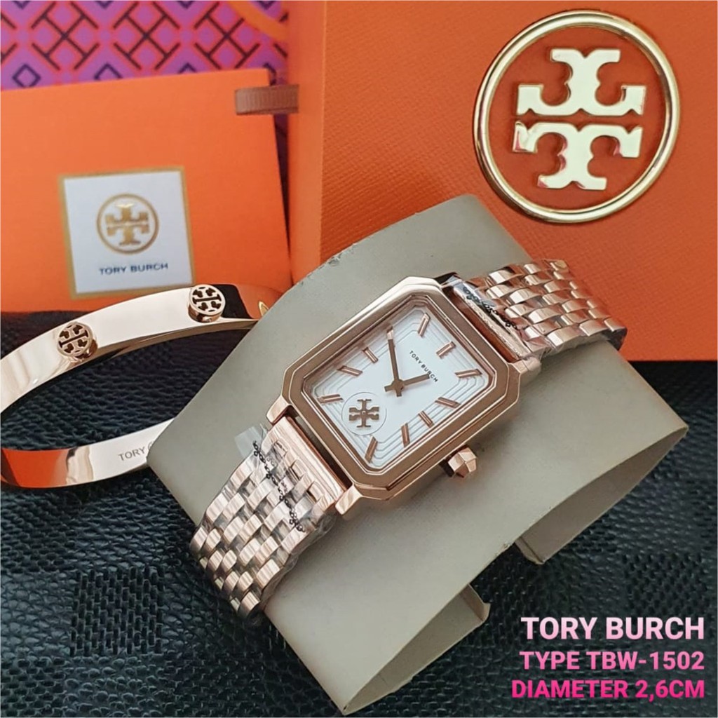 Tory Burch Type TBW1500 TBW1501 TBW1502 Set Gelang Tory Burch Jam Tangan Wanita