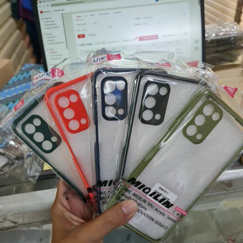 OPPO A95 A74 4G A74 5G CASE UME MIQILIN HARDCASE CLEAR TRANSPARAN FUZE SOFT COLOUR CASING PROTECT CAMERA COVER PELINDUNG KAMERA