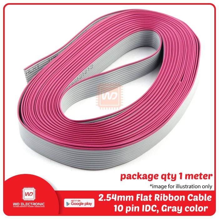 Flat Ribbon Cable 10 pin 1.27mm Kabel Abu 10 pin Kabel IDC 10P