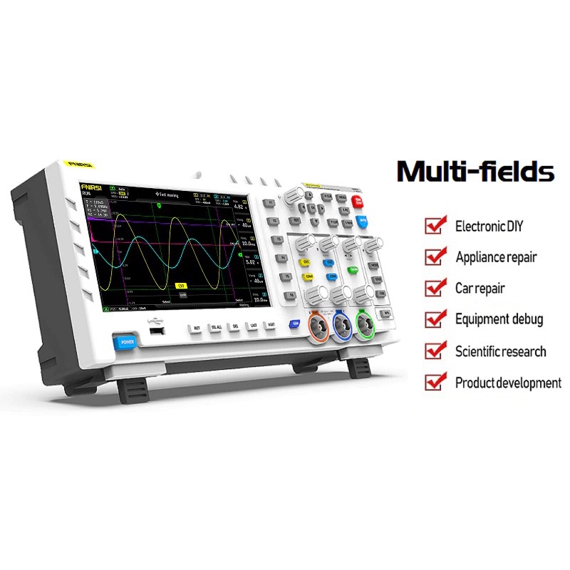 FNIRSI Digital Oscilloscope 2 in 1 Dual Channel Input Signal Generator 100MHz 1GSa/s - 1014D - White