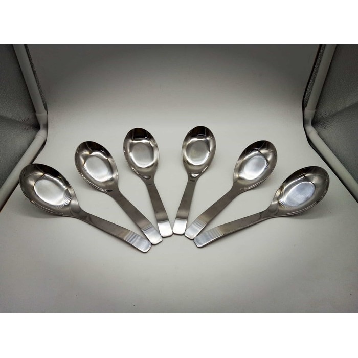 Sendok bebek Stainless Tebal per 6pcs 16.5CM 2MM Soup / bubur / Sayur