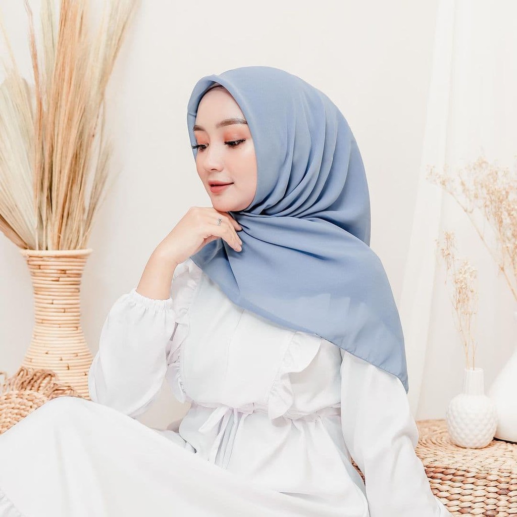 Bella square Hijab Segi Empat Polos Jilbab Bella Square Kerudung Segi Empat Double Hycon Safa Hijab