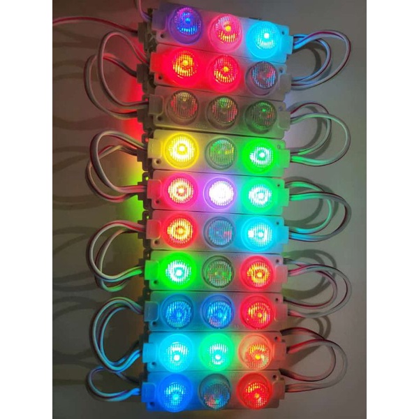 Lampu LED 12V RGB Modul 3 Mata Besar SMD 3030 7520